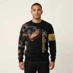 Rottweiler Half Cool Ugly Christmas Sweater Warm Clothes For Winter Dog Owners Presents