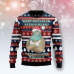 Santa Claus Love Tattoo Ugly Christmas Sweater Holiday Clothing Christmas Santa Gifts