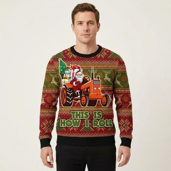 Santa Claus This Is How I Roll Ugly Christmas Sweater Winter Apparel Xmas Santa Gifts