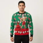 Santa Claus Weightlifting Ugly Christmas Sweater Christmas Gift ForGym Goers