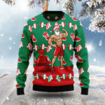 Santa Claus Weightlifting Ugly Christmas Sweater Christmas Gift ForGym Goers