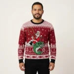 Santa Fishing Ugly Christmas Sweater Funny Christmas Sweater For Men Women Trendy Winter Sweatshirt for Cozy Moments