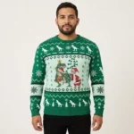 Santa T Rex Rawr Vintage Ugly Christmas Sweater Funny Christmas Sweater Gift For Him