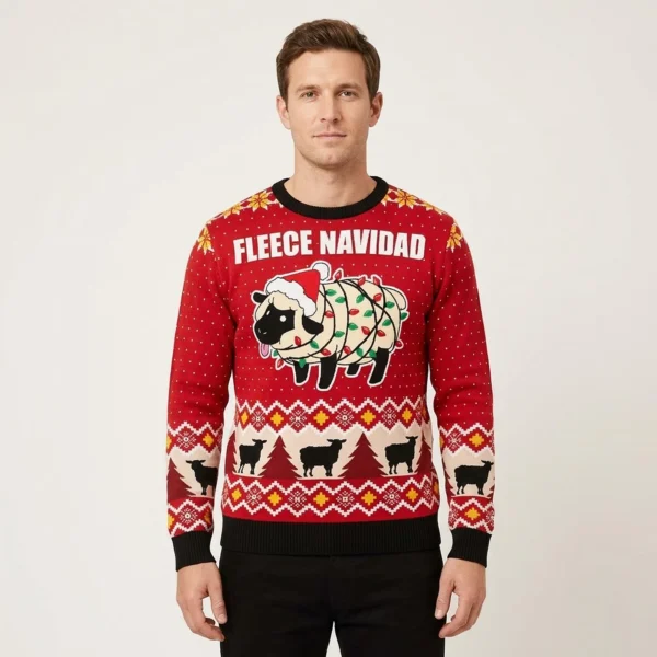 Sheep Fleece Navidad Ugly Christmas Sweater Xmas Wear Warm Clothes For Winter