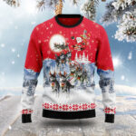 Siberian Husky And Santa Christmas Ugly Sweater Holiday Clothing Husky Lovers Xmas Gifts