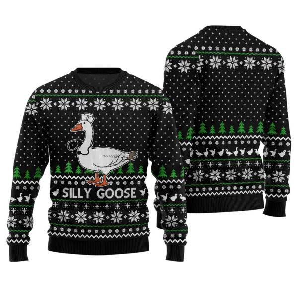 Silly Goose Nurse Ugly Christmas Sweater Merry Christmas Sweatshirt for Holiday Fun