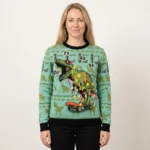 Skateboard Dinosaur Ugly Christmas Sweater