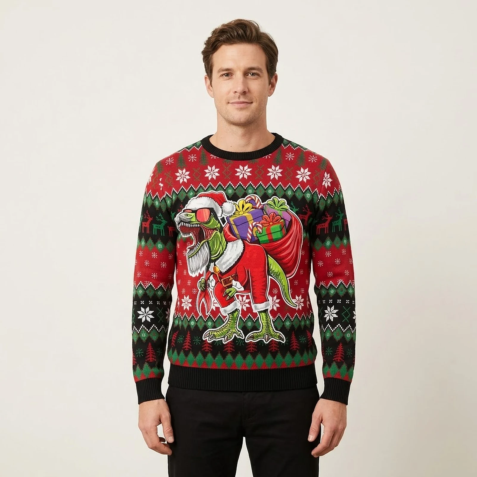T Rex Santa Christmas Ugly Christmas Sweater Festive Clothing Christmas Gift ForT Rex Lovers T Rex Santa Christmas Ugly Christmas Sweater Festive Clothing Christmas Gift ForT Rex Lovers
