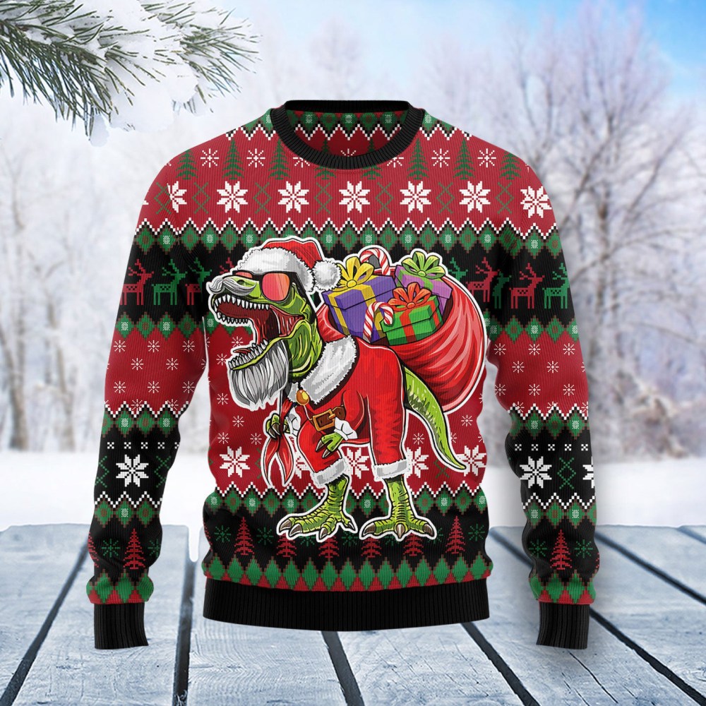 T Rex Santa Christmas Ugly Christmas Sweater Festive Clothing Christmas Gift ForT Rex Lovers T Rex Santa Christmas Ugly Christmas Sweater Festive Clothing Christmas Gift ForT Rex Lovers