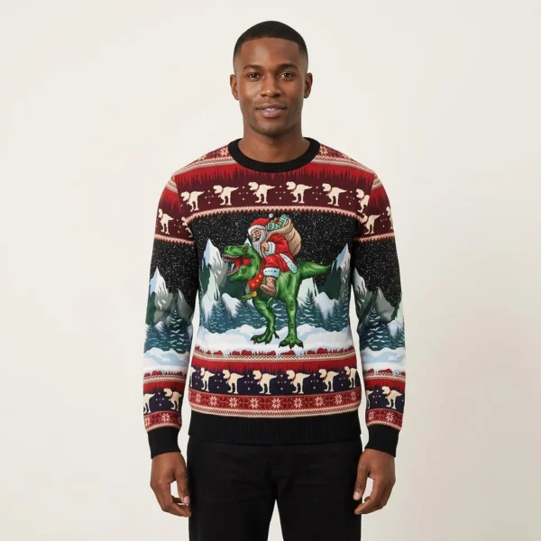 T Rex Santa Claus Ugly Christmas Sweater Winter Clothing Christmas Gift ForDinosaur Lovers