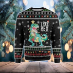 Tree Rex Christmas Ugly Sweater Gift ForGuys Who Love Dinosaurs