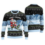 Unique Merry Fishmas Fishing Christmas Sweater Warm and Comfy Sweater for Winter Days