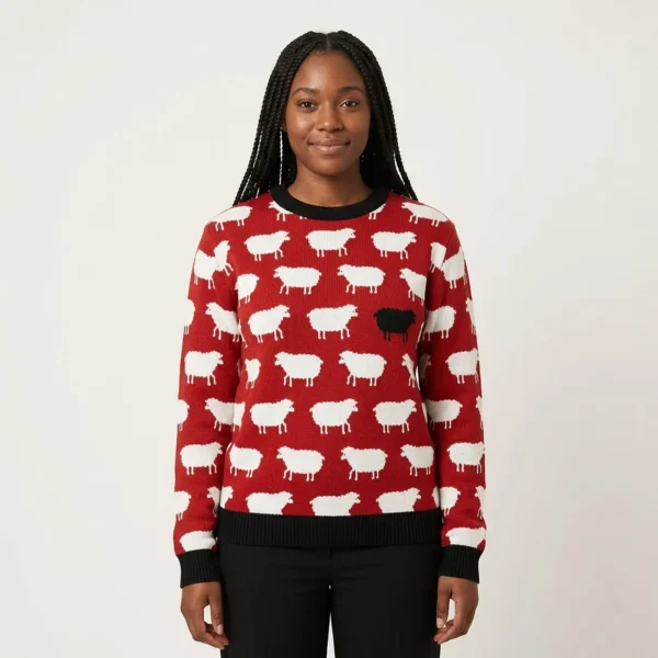White And Black Sheeps Ugly Christmas Sweater Animal Sweater Xmas Gift ForSheep Lovers