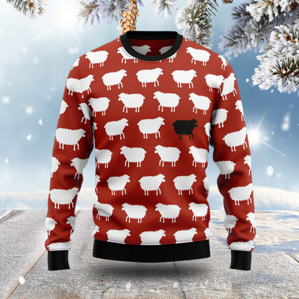 White And Black Sheeps Ugly Christmas Sweater Animal Sweater Xmas Gift ForSheep Lovers